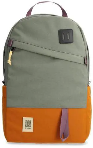 Topo Designs Daypack Classic  OG Daily Carry Pack Designed in Denver, Functional Travel Bag, Made from Recycled Nylon, 2 Padded Laptop Sleeves, 21L (Beetle/Spice)
