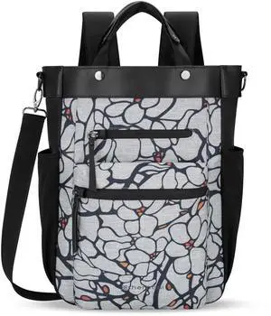 Sherpani Soleil, Anti Theft Convertible Backpack, 3 in 1 Tote Bag, Crossbody Purse, 18L Travel Backpack, Travel Gifts for Women, RFID Protection, Metal Hardware, Fits 15 Laptop (Sakura)