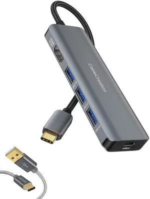 8K HDMI USB C Hub Bundle with USB Type C Cable 4FT