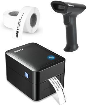 iDPRT Thermal Label Printer SP320 1D 2D Barcode Scanner 1358 with 600pcs Labels(2 Rolls of 300pcs)