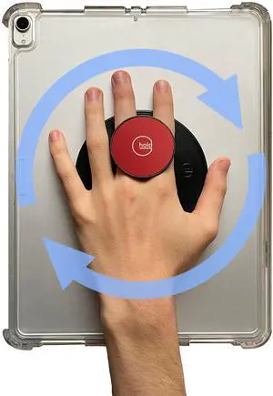 G-Hold - Comfort Tablet Holder Works with Any Device, Universal, Ergonomic, Rotating, Folds Flat and Adjustable (Red)