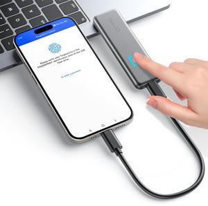 2TB Touch Portable SSD for USB C Device (with No-Cost APP), Backup & Encryption, Fingerprint, External Solid State Drive for iPhone 15/16, Android, iPad, Mac/Win, PC, Laptop (Lightning No Supported)