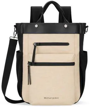 Sherpani Soleil, Anti Theft Convertible Backpack, 3 in 1 Tote Bag, Crossbody Bag, Cross Body Purse, 18L Travel Backpack for Women, RFID Protection, Metal Hardware Fits 15 Laptop (Straw)