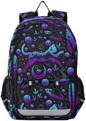 ALAZA Boho Witch Cat Moon Laptop Backpack Purse for Women Men Travel Bag Casual Daypack with Compartment & Multiple Pockets