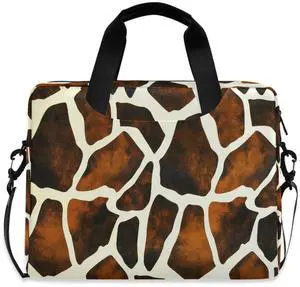 Laptop Shoulder Bag Portable Laptop Sleeve Case for 14/15.6/16in Notebook Computer Messenger Bag Women Men Briefcase (Giraffe Leopard Print)