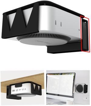 Under Desk Mount Stand for Mac Mini M4/M4 Pro 2024, with Side Compartment for External SSD,Carbon Steel Wall Mount, Under Desk Mount, VESA Compatible with Mac-Mini M4 Pro 2024(Black)