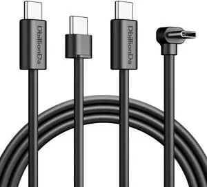 USB C to USB C Cable Combo Pack, Short Connector Charger (10ft, 60W) - includes 180deg & 90deg Heads for iPhone 15, Galaxy S23, MacBook Pro 2020, iPad Pro, Pixel, Switch-Enhanced Gaming Comfort