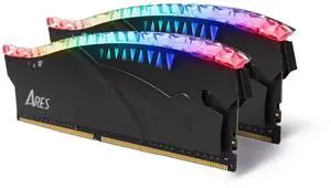 DATO 16GB (8GBx2) RAM DDR4 3600MHz CL18 w/RGB XMP, 1.35V Desktop Memory Module, ARES Armor Lite for Gaming, Black