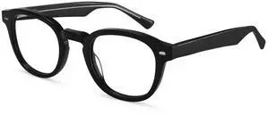 Dollger Blue Light Blocking Glasses For Woman Men Thick Frame Round Non-Prescription, pertain Computer GamingTVWork Black
