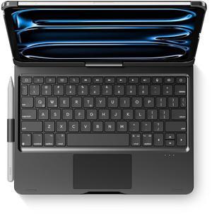 edaiser Swivel Keyboard Case for 2024 Apple iPad Pro 11 inch M4 A2836 A2837 A3006; Rotatable Cover with Pencil Holder, Multi-Touch Trackpad, Backlit, Black