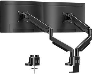 Dual Monitor Mount for Screens up to 42", Heavy Duty Ultrawide Dual Monitor Arm Holds Max 33lbs Each, Premium Gas Spring Adjustable Computer Monitor Stand for 2 Monitors, VESA Desk Mount