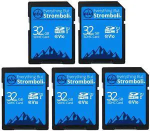 Everything But Stromboli 32GB SD Card (5 Pack) Speed Class 10 UHS-1 32G SDHC Memory Cards for Compatible Camera, Computer, Trail Cam, Video Camcorder