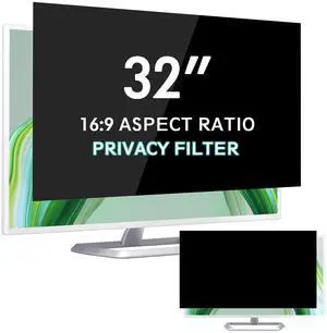 FILMEXT 32 inch Privacy Screen Filter for 16:9 Computer Monitor, 32 inch Monitor Privacy Screen Anti Blue Light Anti Glare Privacy Shield