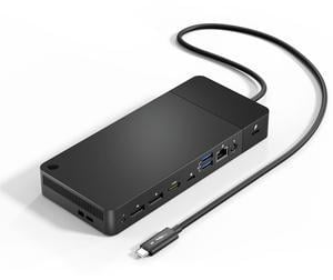 WD19TB Thunderbolt USB C Docking Station, Single 5K Dual 4K or Triple Display with 180W Power Adapter (1*Thunderbolt C, 2 DP, 1 HDMI, 2 USB C, 3 USB, 1 RJ45, 2 3.5 Ports, 1 DC Power)