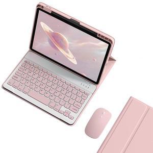 KMXDD Keyboard Case Mouse Compatible with iPad Air 13 inch M2/ iPad Pro 12.9" 6th 5th 4th 3rd Generation Keyboard Case Color Keys Removable Bluetooth Keyboard (Pink)