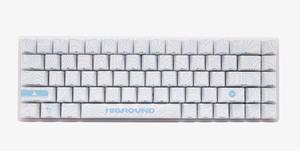 Higround Basecamp 65% Mechanical USB Wired Gaming Keyboards, Programable RGB, Transparent/Translucent, Hot-Swappable, Deep Thock Creamy Sounding PC Keyboard (SKYSTONE - White Flame Switch)