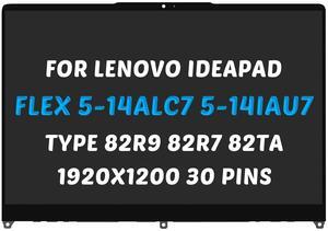 Replacement for Lenovo IdeaPad Flex 5 2-in-1 14IRU8 14ABR8 14ALC7 14IAU7 Gen 7th 8th FRU: 5D10S39787 5D10S39785 5D10S39788 5D10S39921 1920x1200 14.0" LCD Touch Screen Display Assembly