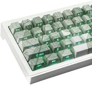 Hyekit PBT Keycaps - Side Printed Keycap Set, 136 Keys Leaves Keycaps, Double Shot Shine Through Custom Keycaps, Cherry Profile Keyboard Keycap for Cherry Gateron MX Switches Keyboard