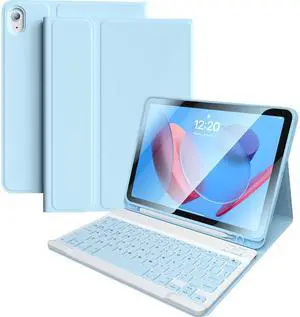 for iPad 10th Generation Case with Keyboard, iPad Case for Apple 10th Gen 2022 10.9", Keyboard Case with Pencil Holder, Detachable BT Keyboard, Rechargeable Keyboard for New iPad 10th Gen 2022 (Blue)