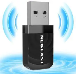 NEWFAST Nano USB WiFi Adapter for PC AC1300 Mbps Wireless Network A-dapter Dual Band Wireless WiFi Adapter Supports Windows 11/10, Travel Size, 2.4G/5G Wi-Fi Dongle for Desktop PC (NF-U323)