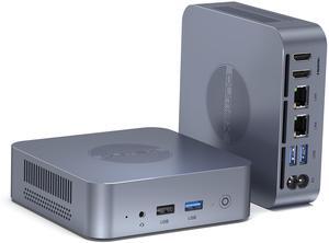 OUMAX Mini PC, MAX N100 Intel 12th N100(Up to 3.4GHz), 16GB DDR4 500GB M.2 SSD, Desktop Computers Support 4K Dual HDMI Display/WiFi5/BT5.0/USB3.2/1000Mbps LAN/WOL Home/Office