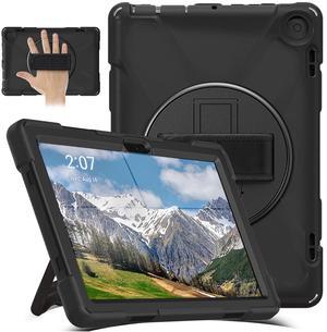 TzoMartico Case for 8 & 8 Plus Tablet (12th Generation, 2022 Release), Shockproof Case with Screen Protector-Stand-360deg Rotating Hand Strap - Black