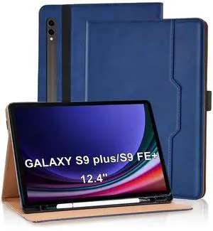 Varohix Case for Samsung Galaxy Tab S10+ Plus 2024 / S9 FE+ Plus/ S9+ Plus 12.4 Inch 2023 Magnetic Multi-Angle Leather Folio Stand Shell Folio with Card Holder Galaxy Tab S9+/S9 FE+,Blue
