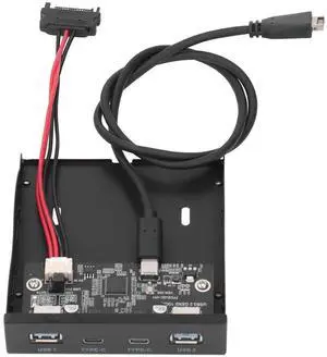 3.5 Inch Front Panel USB C Hub,USB 3.2 Gen 2 Hub,10Gbps 4 Ports Floppy Drive Bay 19pin to Type C Front Panel,Support for Win 10 11 2003,for Linux System