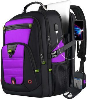 Z-MGKISS Extra Large Laptop Backpack, Water-Resistant 18.4-19 Inch Travel Backpack for Men & Women - Stylish Purple School Bag with USB Charging Port and Multiple Compartments