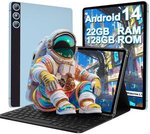 Android 14 Tablet, 2024 Tablets with 10 Inch IPS Incell Screen, 22GB+128GB (1TB Expand), 8000mAh Octa-Core Tablet with Keyboard, Mouse, Case, GPS, BT5.0, Support Widevine L1, Split Screen -Metal Blue