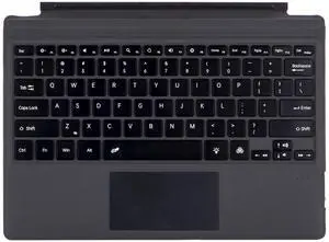 Zoof Type Cover for Microsoft Surface Pro 7+ / Pro 7 / Pro 6 / Pro 5 / Pro 4 / Pro 3, 12.3 inch, Ultra-Slim Wireless Tablet Keyboard with Multi Touchpad Bluetooch (Black Without Backlit)