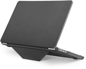 MOSISO Compatible with MacBook Pro 16 inch Case 2025 2024 2023 2022 2021 M4 M3 M2 M1 A3403 A3186 A2991 A2780 A2485 Pro Max, PU Leather Coated Plastic Hard Shell Case Cover with Fold Kickstand, Gray
