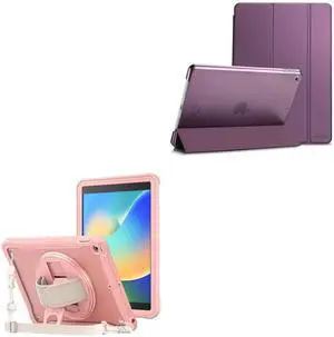 ProCase Slim Case Bundle with Rugged Case for iPad 9th/8th/7th Generation 10.2 inch 2021/2020/2019