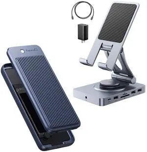 Versatile USB C Docking Station and NewQ USB4 M.2 NVMe SSD Enclosure