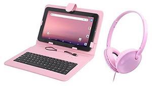 Craig CMP840 BUN-PK-HD Quad Core 10.1 in. Tablet with Keyboard Case & Headphones in Pink