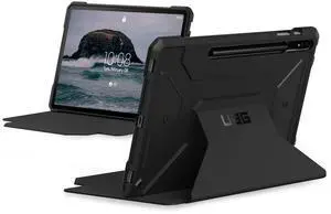 URBAN ARMOR GEAR UAG Designed for Galaxy Tab S8 11-inch (SM-X700 & SM-X706) Case Rugged Multi-Angle Viewing Folio Stand Metropolis Heavy Duty Protective Cover, Black