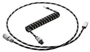 CableMod Pro Coiled Keyboard Cable (Sterling Foil Black, USB A to USB Type C, 150cm)