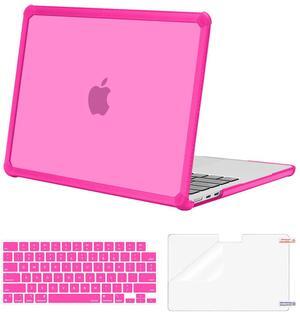 MOSISO Compatible with MacBook Air 13 inch Case 2025 2024 2023 2022 M4 A3240 M3 A3113 M2 A2681,Anti-Cracking Heavy Duty TPU Bumper Hard Case&Keyboard Skin&ScreenFilm for MacBook Air 13.6, Bright Rose