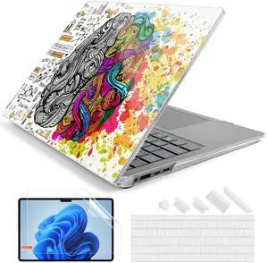 Batianda Premium Case for 2024 Microsoft Surface Laptop 13.8" Touchscreen (7th Edition) Creative Pattern Durable Scratch-Resistant Easy Install with Keyboard Cover & Screen Protector,Innovative Brain
