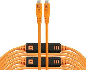Tether Tools TetherPro Optima 10G USB Exclusive Data Transfer, 31' (9.4M) Straight to Straight Cable - Orange