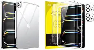 JETech iPad Pro 13-Inch M4 (2024) Bumper Case and Screen Protector with Camera Lens Protector Bundle