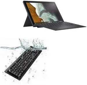 BoxWave Keyboard Compatible with ASUS Chromebook Detachable CM3 CM3000 - AquaProof USB Keyboard, Washable Waterproof Water Resistant - Jet Black