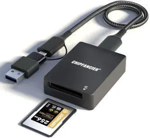 CHIPFANCIER CFexpress Type A Card Reader CFexpress Adapter Memory Card Reader CFexpress Type A Memory Card Reader 40Gbps USB 3.2 Gen 2 Compatible with Windows/Mac/Linux/Android Black