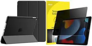 JETech iPad 9/8/7 (10.2-Inch, 2021/2020/2019 Model, 9th/8th/7th Generation) Case and Privacy Screen Protector Bundle