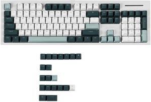 YMDK Double Shot 124 Dyed PBT Shine Through OEM Profile Keycap Rainbow Carbon Sunset Backlit Keycaps for MX Switches Mechanical Keyboard(Only Keycap) (Botanical 124 Key)
