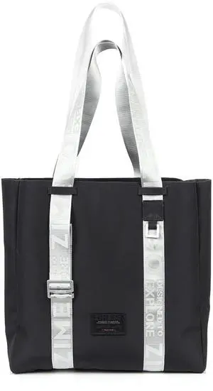 ZIMEGO Stylish Casual Business Laptop Tote Bag - Durable Travel Top Handle Shoulder Bag, WR Black