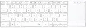 Rii K22S 2.4G Wireless and Bluetooth Touch TV Keyboard with Easy Media Control and Built-in Touchpad,Stainless Steel Compact Keyboard for Windows, Android, Chrome OS, Laptop, Tablet - White