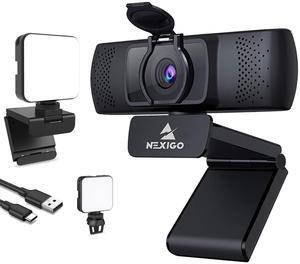 NexiGo 1080P Webcam Kits, N930P 1080P Streaming Business Webcam with Software, Microphone & Privacy Cover, AutoFocus, Rechargeable Glow Light for Streamers with Webcam Style Clip, for OBS/Zoom/Skype