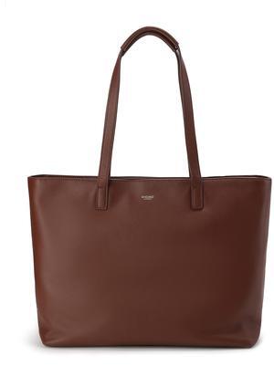 KNOMO Maddox Large Leather Laptop Tote Shoulder Bag Purse,Work Handbag for Women, Brown