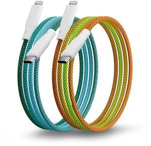 Travel Depot [Apple MFi Certified Ombre iPhone Charger Cable, 2Pack 3ft Colorful Gradual Gradient Lightning Cable USB C Fast Charging Data Cord for iPhone 14 13 12 11 Pro XS Max XR X 8 7 6 iPad iPod